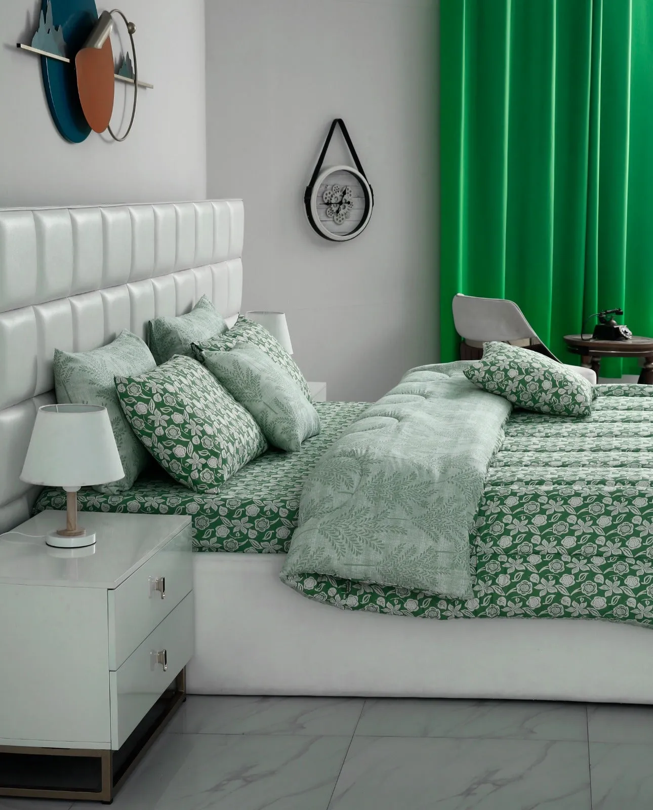 8 PCs Winter Comforter Set-Calla lily
