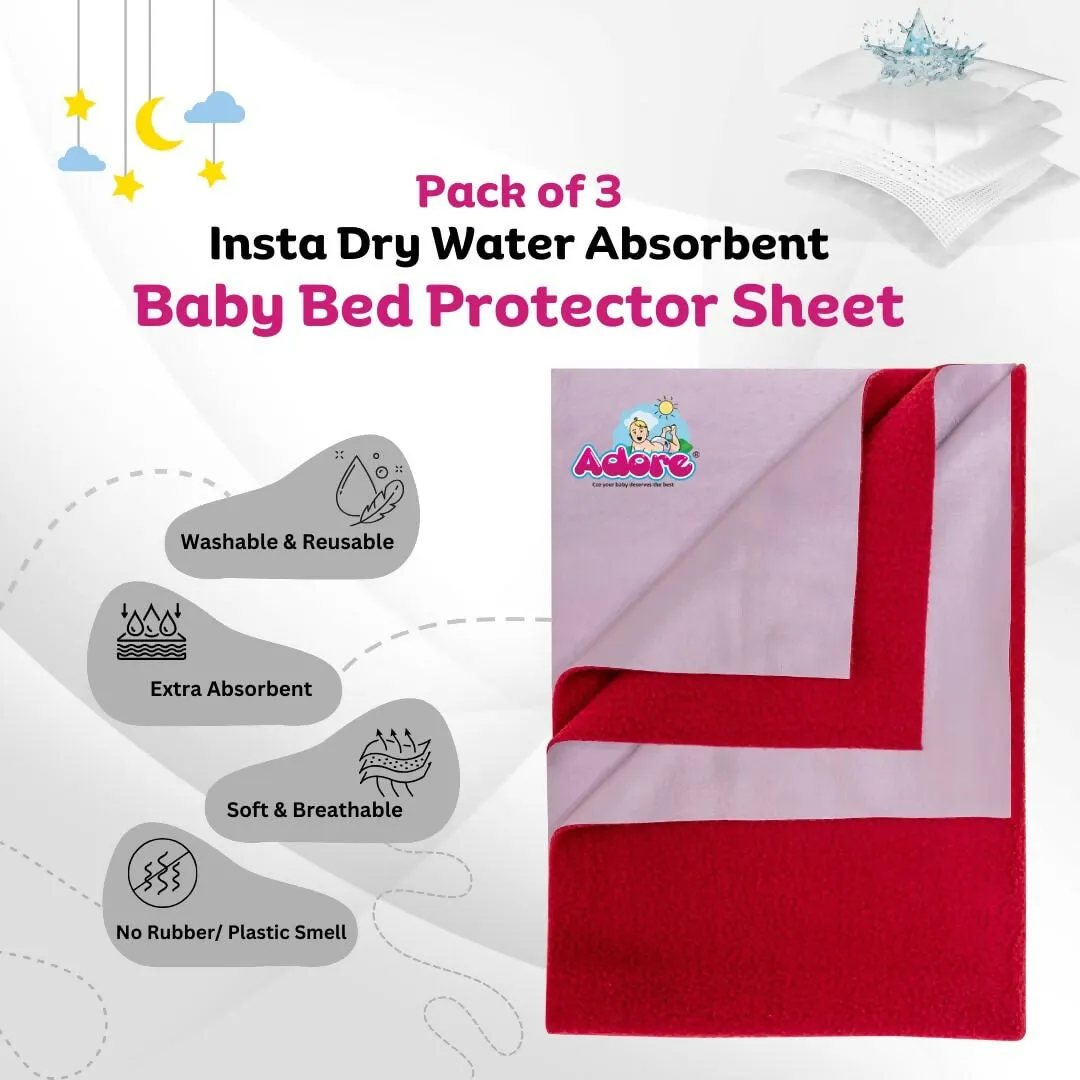 ADORE Instadry/dry sheet Baby Bed Protector Combo-Pack of 3