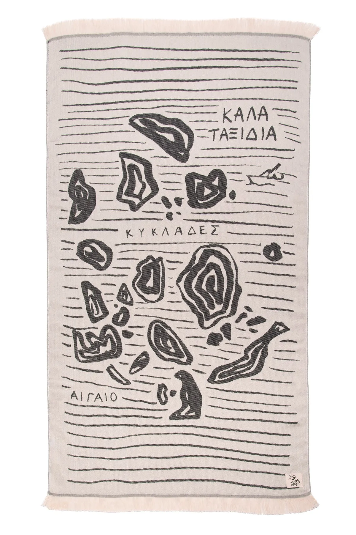 “Aigaio” Beach Towel in Black (1 LAST)