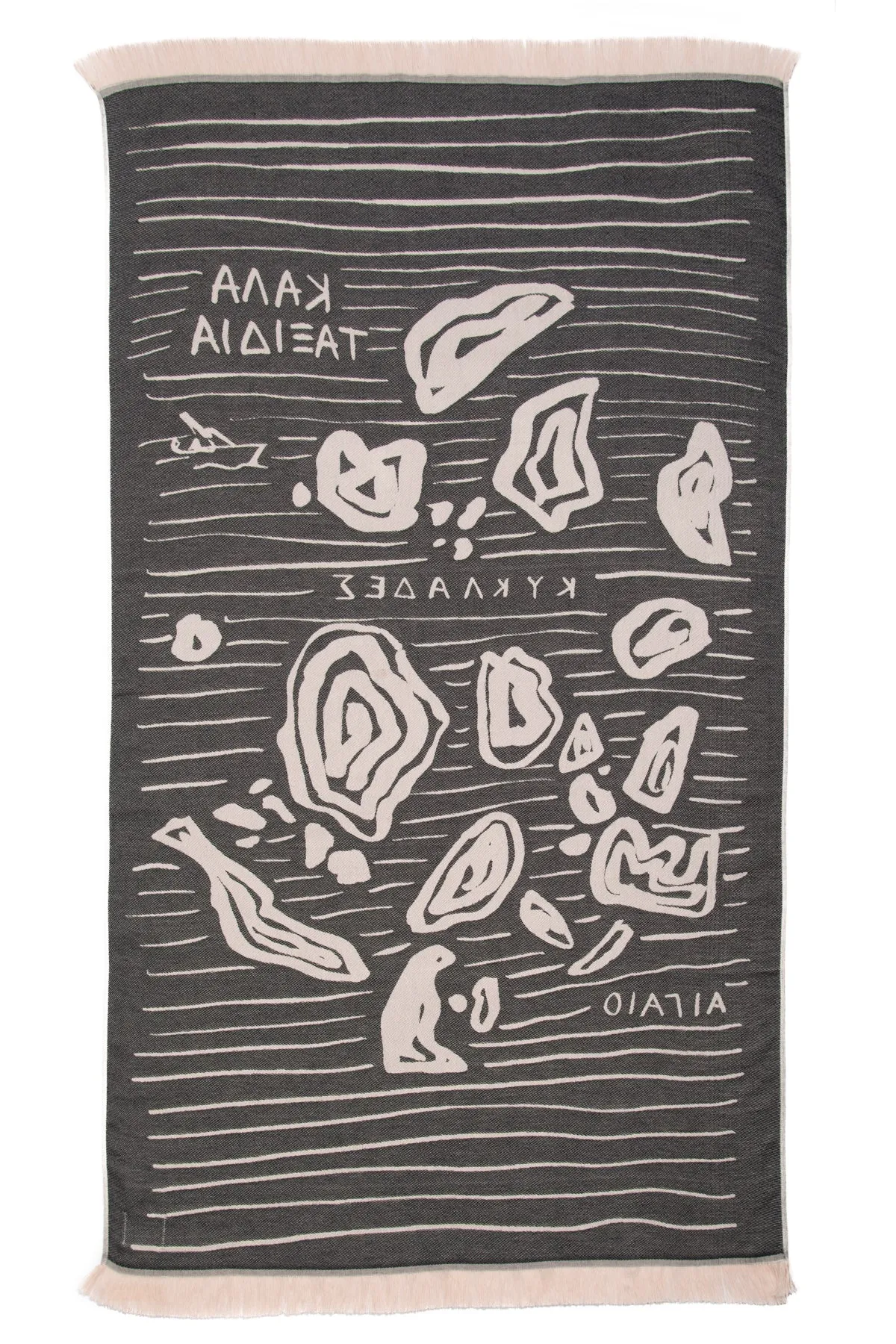 “Aigaio” Beach Towel in Black (1 LAST)