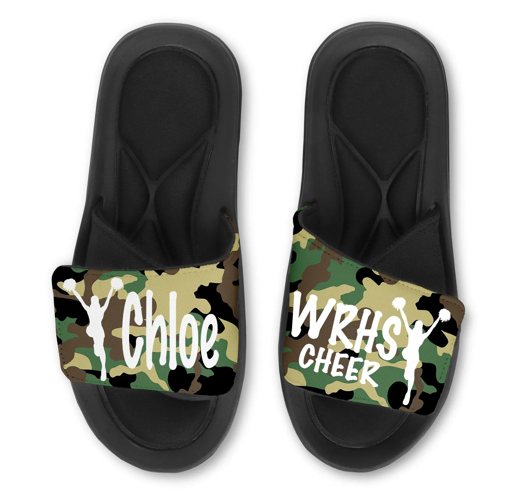 Cheerleading Custom Slides / Sandals - Camo