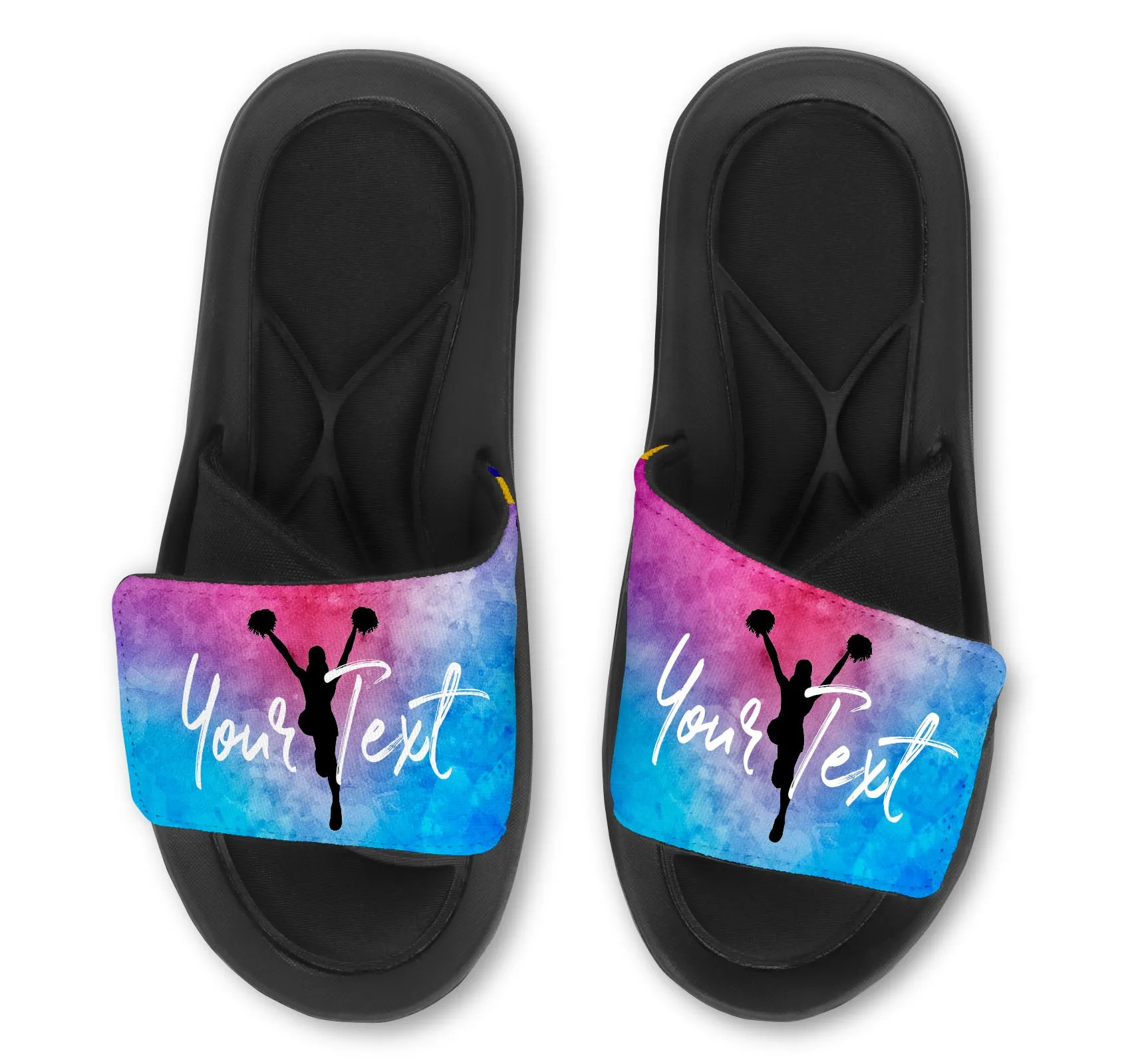 Cheerleading Custom Slides / Sandals - Watercolor