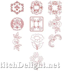 SD0764 Redwork Roses