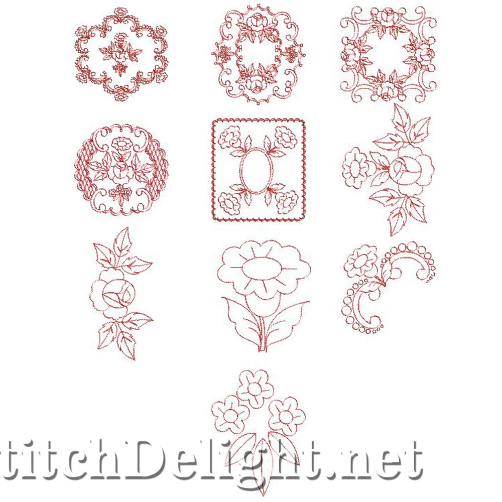 SD0764 Redwork Roses