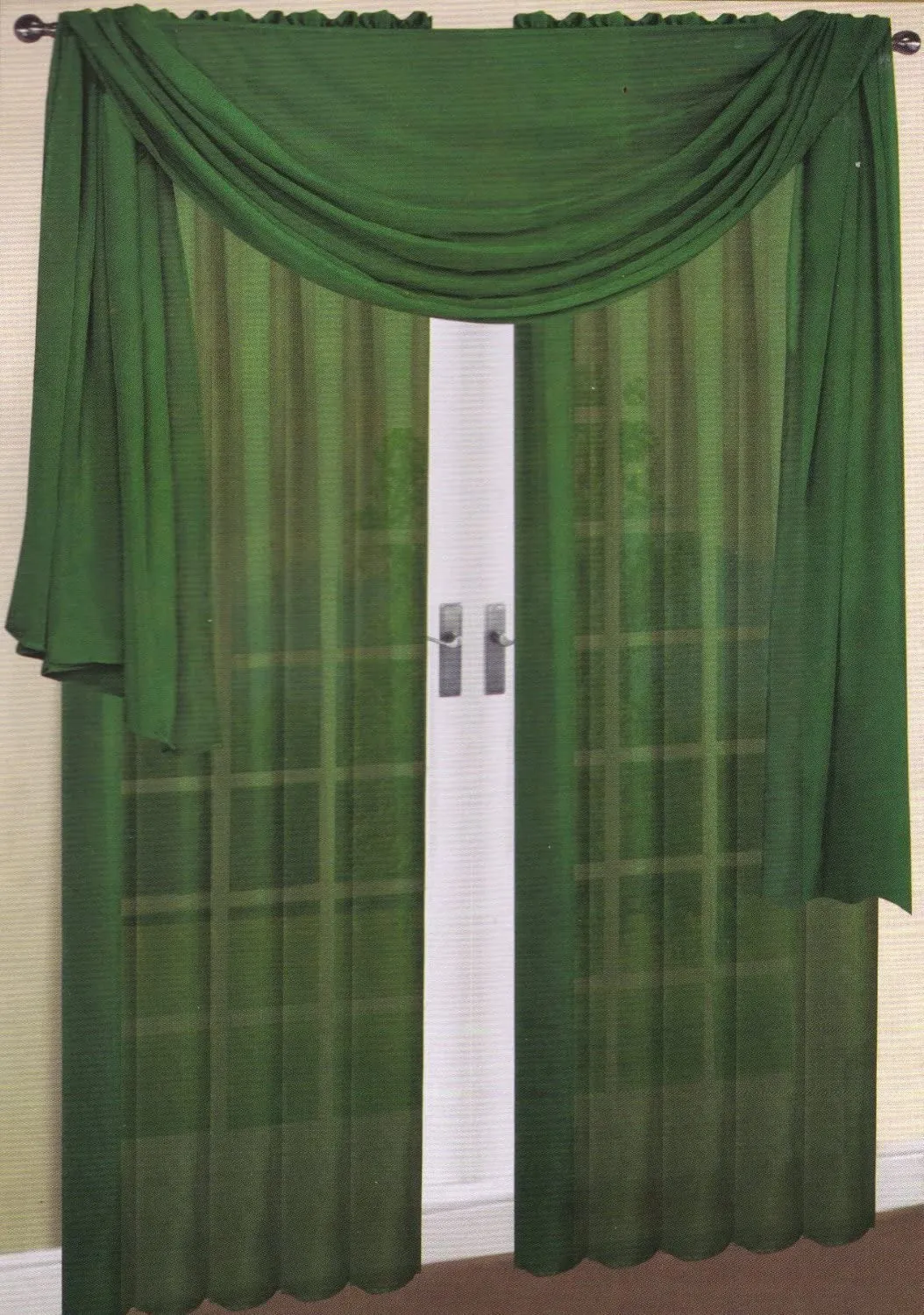 Window Curtains 2-Piece Sheer Panel with 2 inch Rod Pocket