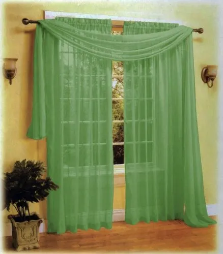 Window Curtains 2-Piece Sheer Panel with 2 inch Rod Pocket