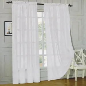 Window Curtains 2-Piece Sheer Panel with 2 inch Rod Pocket